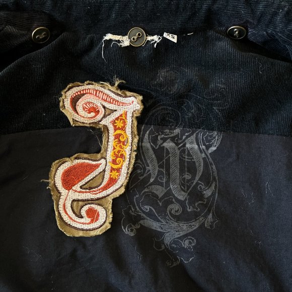 Johnny Was Embroidered Corduroy "Yellow Rose of Texas" Jacket Size XS Black Boho - Picture 8 of 12